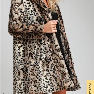 BB Dakota (by Steve Madden) Bradshaw Faux Fur Leopard Print Coat